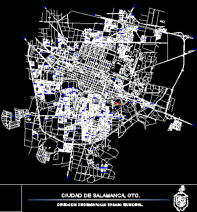 Mapa da cidade de Salamanca; guanajuato