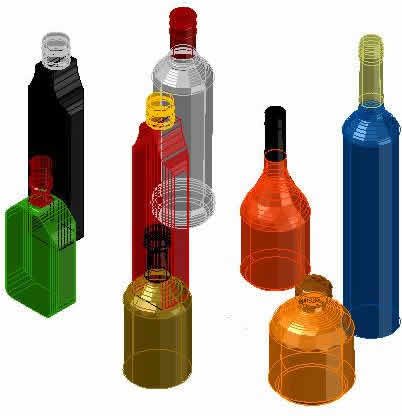 3D-Weinflaschen