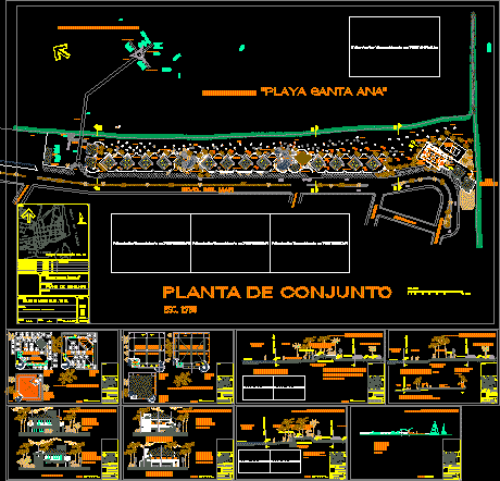 Vorläufiger Entwurf des Einkaufsviertels Santa Ana; Flussmündung; sehen