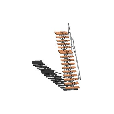 Escalera metalica 3d mixta