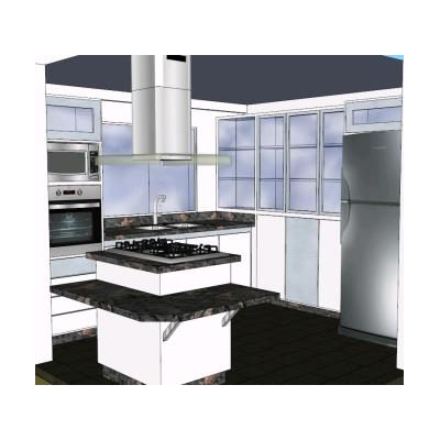 Diseño Moderno de Cocina con Isla Central