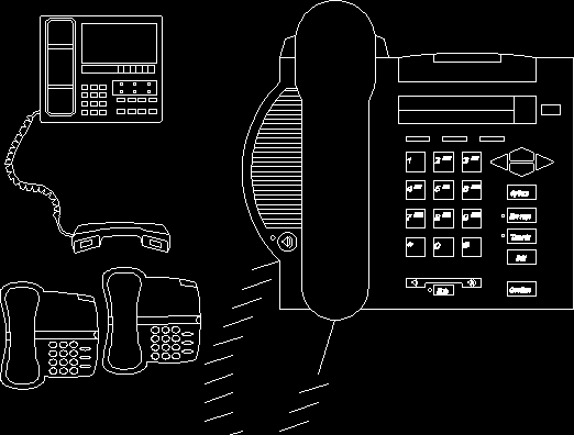 drawing of telephones