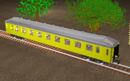Eisenbahnwaggon auf Gleis