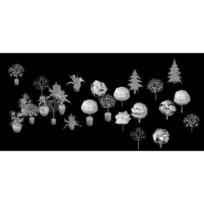 Trees - bushes - plants 3d
