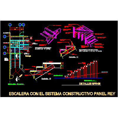 Escalera metálica y peldaños de madera