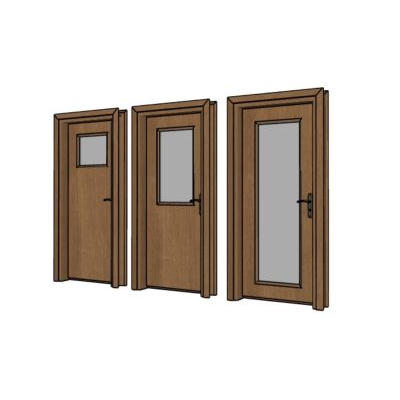 Puerta 3d en madera lista para renderizar