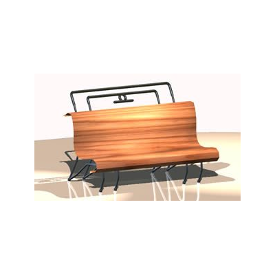 Banco plaza 3d con materiales