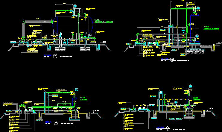 Elevation plan of gas purification equipment