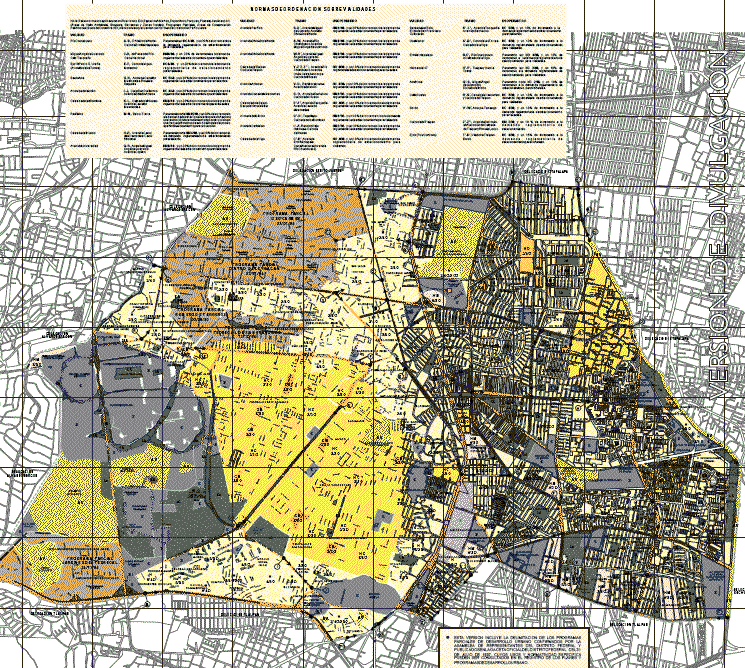 Plan partiel d'aménagement urbain Délégation Coyoacan