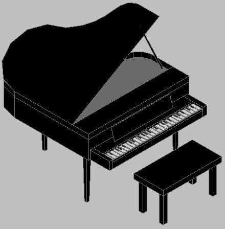 piano in 3d