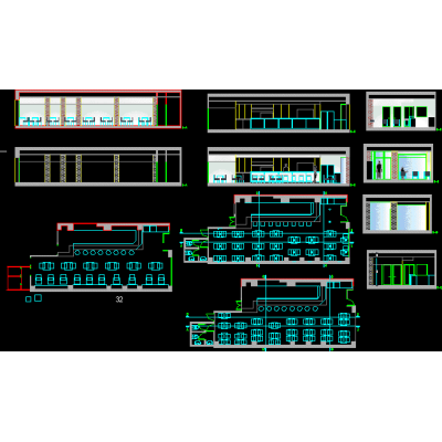 Plano Completo de Cafetería-Restaurante