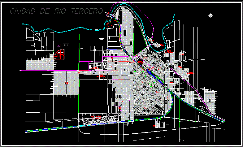 Plan of the city of rio tercero-cordoba-argentina