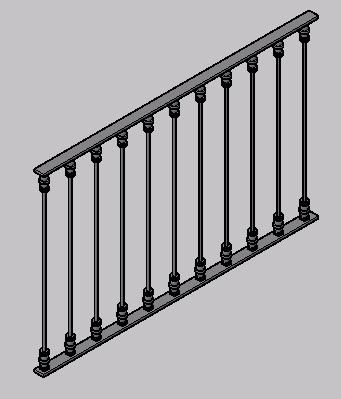 Colonial blacksmith railing 3d