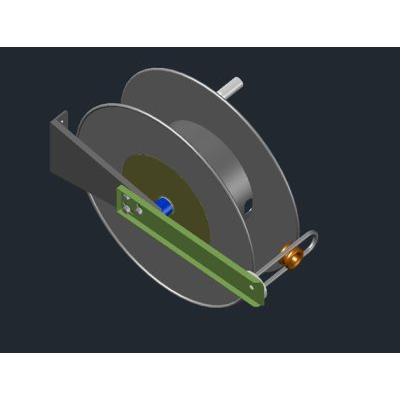 Librería CAD | Bloques CAD Gratis Archivos DWG y Objetos BIM 23 Carrete Portamanguera de Riego en 3D