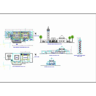 Planos de proyecto de una Mezquita