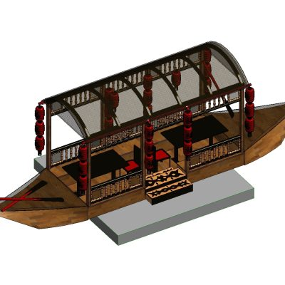 Restaurante tipo bote de estilo oriental