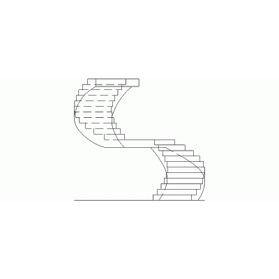 Escalera Curva Con Descanso Central De Hormigón Armado