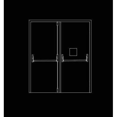 Alzado de puerta de emergencia doble