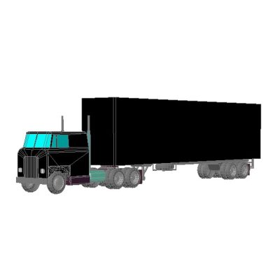 Trailer con un remolque 3d