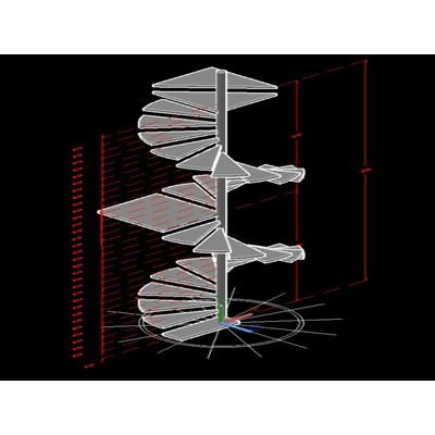 Elegante Escalera de Caracol 3D