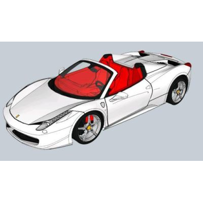 2012 ferrari 458 italia spider - rojo - 3d