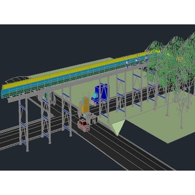 Soporte de tubos3d -  instalaciones de puente