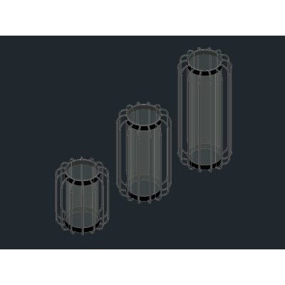 Juego de macetas para interior metal vidrio