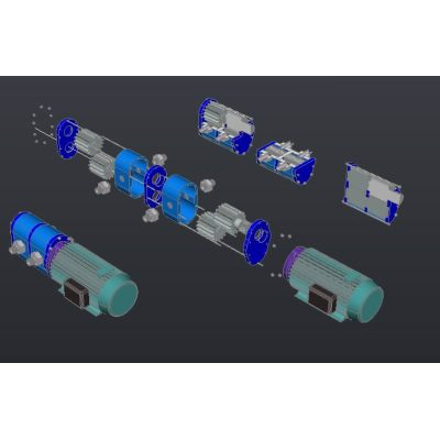 pompe à engrenages hydraulique 3d