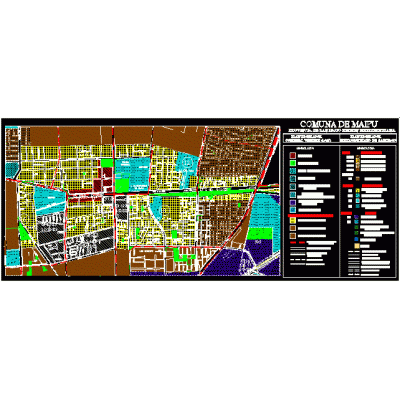 Plano uso de suelo del casco historico de maipu; santiago.