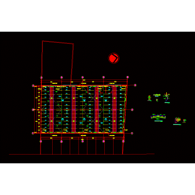 Plano estructural de techos de un almacen