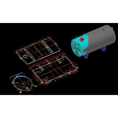 tanque de água 2d e 3d