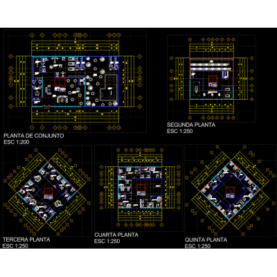 Hotel Architectural Plans with Typical Floor Plan