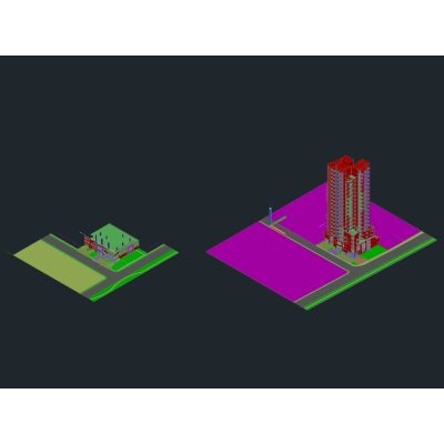 Edificio vivienda multifamiliar modelo 3d