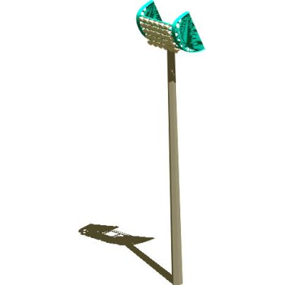 Poste de iluminacion 3d con proyectores para estadio