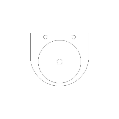 Lavabo Visto En Planta, Dimensiones 520×575 mm