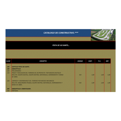 Catalogo constructivo pista de go karts