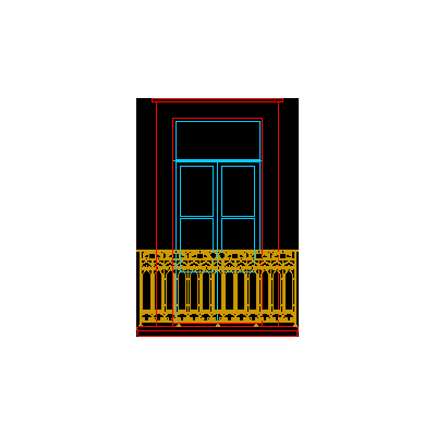 Balcon avec garde-corps en fer forgé