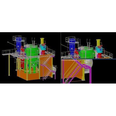 Reactor quimico industrial montaje completo 3d