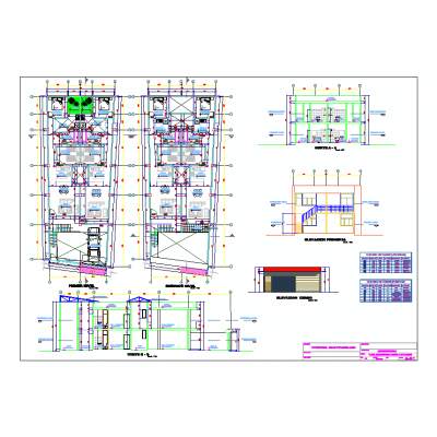 Plano de Vivienda Multifamiliar de Dos Niveles