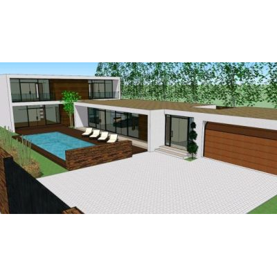 Vivienda minimalista 3d skp