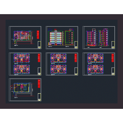 Edificio Multifamiliar de 8 Pisos: Plantas, Cortes y Fachadas