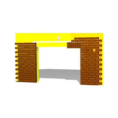 Detalle dintel puerta en 3d