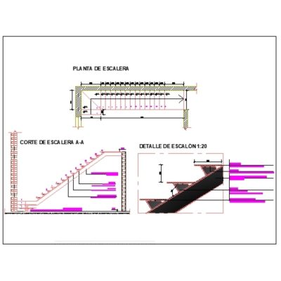 Escalera conformada de estructura metalica