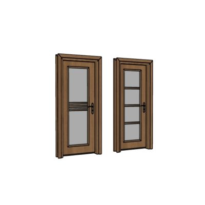 Puerta 3d en madera lista para renderizar
