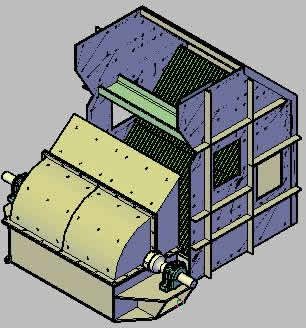 Hammerbrecher für Zementwerk 3D-Draufsicht