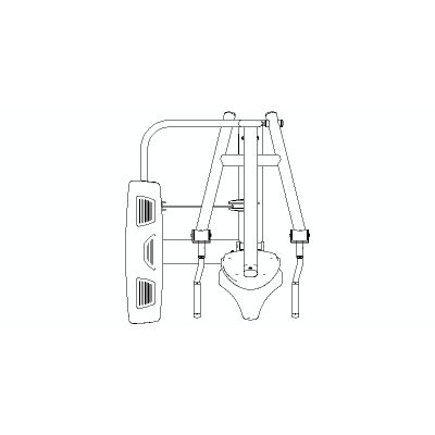 Máquina De Extensión De Triceps, Vista En Planta