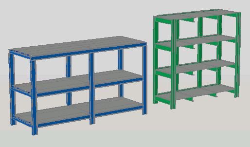 Shelves for medium and heavy loads