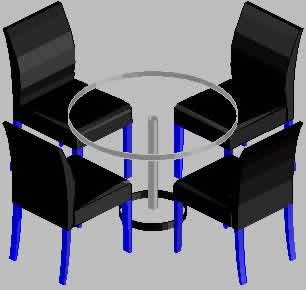 tables and chairs in 3d