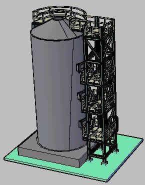 Plataformas para mantenimiento de torre de catalisis