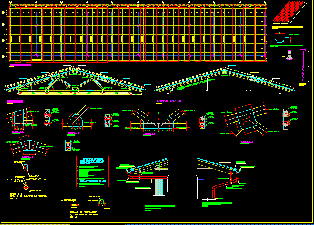 Detail der Dachkonstruktion der weiterführenden Klassenräume